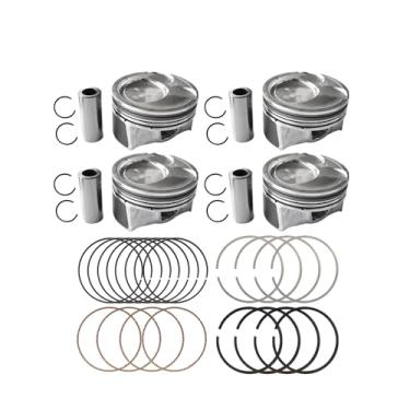 Imagem de Zieichy Conjunto de pistão e anéis de 4 peças grandes + 0,50 mm compatível com Kia Soul Forte Hyundai Tucson Elantra 2.0L 2014 2015 2016 2017 2018 2019 Substituir 23041-2E200 Anel de pistão de pino de