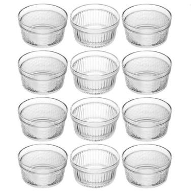 Imagem de Kit 12 Ramequins de Vidro 200ml Sortidos Molheiras Acompanhamentos Sob