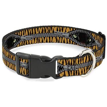 Imagem de Buckle-Down Coleira com clipe de plástico – Olhos de tigre – 2,54 cm de largura – Serve para pescoços de 38,10 cm – Grande