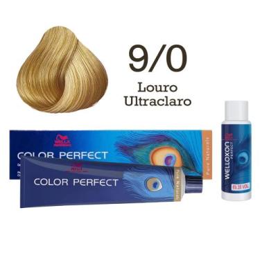 Imagem de Coloração Color Perfect 9/0 Louro Ultraclaro + Oxi 20 Welloxon  Wella 
