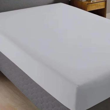 Imagem de Lençol Casal Com Elástico 150 Fios Santista Linha Prata Cor Branc