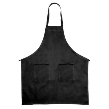 Imagem de Avental de comprimento total profissional aprovado pelo chef com dois bolsos frontais | Alça ajustável e resistente à água para funcionários de cozinha de cozinheiro | 86 cm L x 76 cm P, unissex,