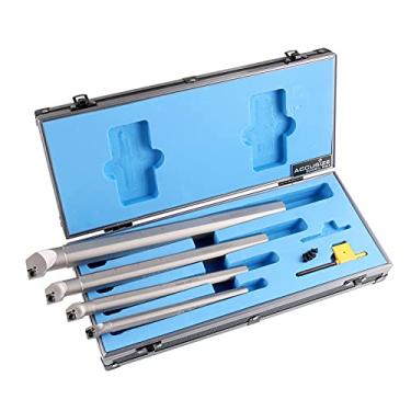 Imagem de Accusize Industrial Tools Sclcr Conjunto de barras de mandrilar intercambiáveis de 4 peças, sem inserções, funciona com inserções Ccmt 32.5 e Cctg 32.5, 1/5.1 cm, 5/20.3 cm, 3/10.2 cm e 2.5 cm, P252