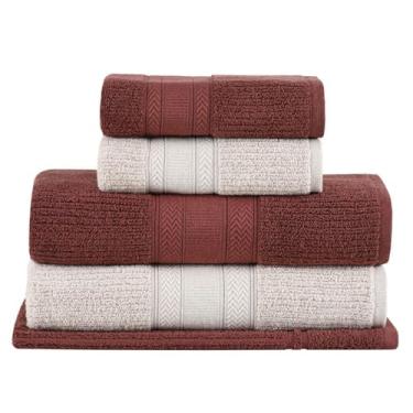 Imagem de Buddemeyer Jogo de Toalhas Melissa Extra Soft, Banho, Bege/Marrom, 5 peças