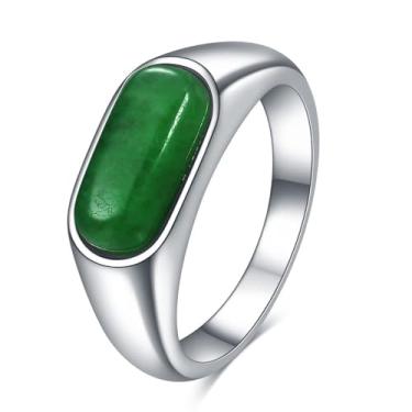 Imagem de MYNENEY Aço inoxidável ouro/prata forma quadrada sinete masculino anel mindinho declaração bonito casamento azul/marrom/verde anéis de pedra presente moderno para mulheres homens, Pedra, Sem pedra preciosa