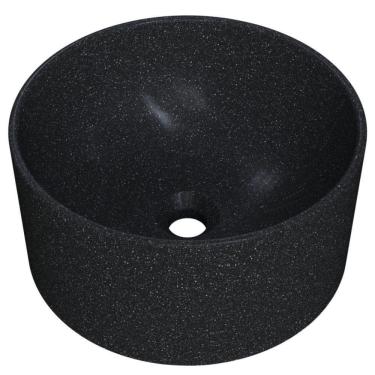 Imagem de Cuba De Apoio Redonda Para Banheiro Lavabo C01 Bl30w Preto Granit Matte - Lyam
