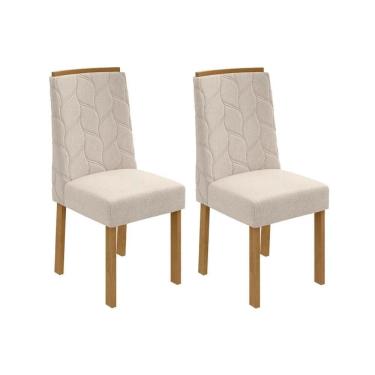 Imagem de Kit 2 Cadeiras De Cozinha Astrid 2 Un Amendoa Suede Creme Lopas