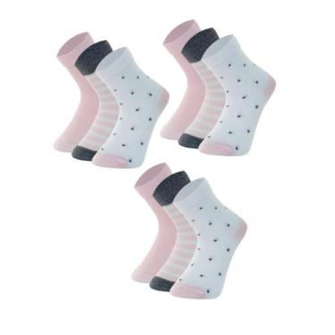 Imagem de Kit Com 9 Pares Meias Mash Kids Cano Médio Infantil Algodão Cotton, Ro