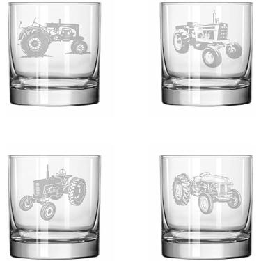 Imagem de MIP Conjunto de 4 copos de 325 ml Rocks Whiskey Glass Gift Tractor Farm Collection