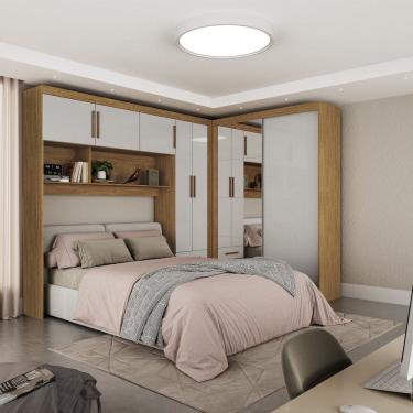 Imagem de Quarto Modulado Casal com Espelho 7 Portas Belém Plus Carioca Móveis