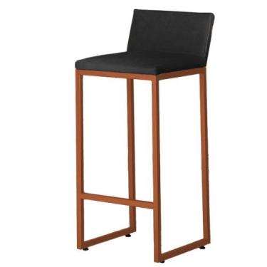 Imagem de Banqueta Alta P/ Bancada  Área Gourmet c/ Encosto e Apoio de Pés mater