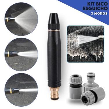 Imagem de Bico Esguicho Alta Pressão 3 Jatos  Limpa Carro, Piso e Jardim Sem Esf