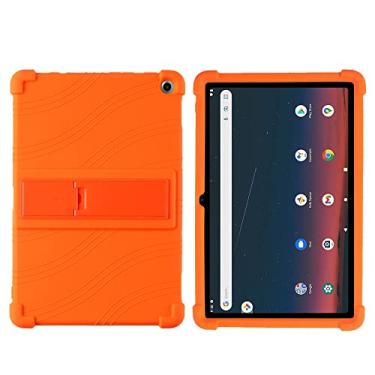 Imagem de QYiiD Capa para tablet Walmart ONN 10.1 polegadas Gen 2 2020 (modelo 100011886), capa protetora de silicone leve para crianças macio contra choques para tablet ONN 10.1, laranja