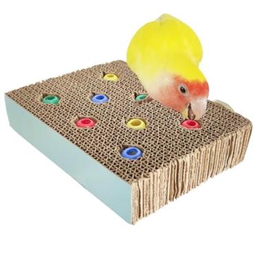 Imagem de CXYYXF Brinquedos de mastigar papagaios de papelão poleiro para gaiola plataforma de descanso de pássaros suporte de papagaio playground brinquedos de exercício periquitos gaiola acessórios para