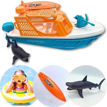 Imagem de Barco Brinquedo Shark Wave Para Piscina Tubarão e Prancha - Usual brin