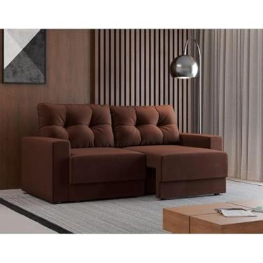 Imagem de Sofá 3 Lugares Retrátil Lubeck Suede Marrom 140 cm