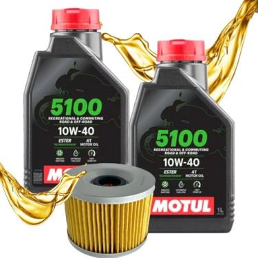 Imagem de Kit Ninja 250r Troca Oleo E Filtro Motul 5100 10w40
