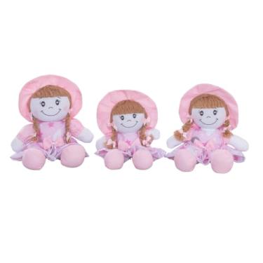 Imagem de Kit Trio Boneca Pano Bella Para Nicho Decoração Bebê Festa (Estrela lua rosa)