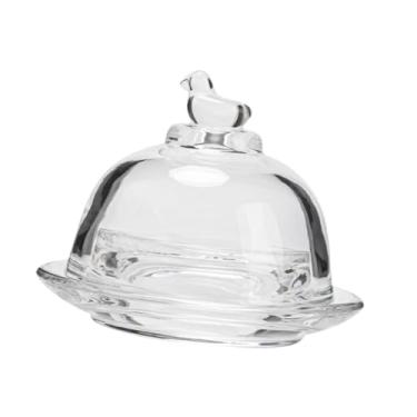 Imagem de IEUDNS Bandeja de bolo com cúpula de vidro bolo de bandeja de bandeja de pão de pão de sobremesa de servir prato para a cozinha festiva loja de festas exibir