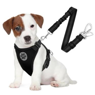 Imagem de Arnês de cinto de segurança para cães SlowTon ajustável para segurança