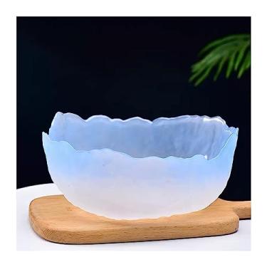 Imagem de cesta de frutas Prato de frutas de vidro para casa sala de estar Mesa de centro Prato de frutas Prato de lanche Melão Tigela de frutas secas Prato de frutas rosa azul verde gradiente Prato de frutas d