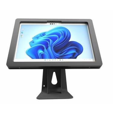 Imagem de TABcare Capa de acrílico antirroubo com suporte giratório de metal giratório de 360 graus para tablet MS Surface GO 1/2/3/4 (preto)