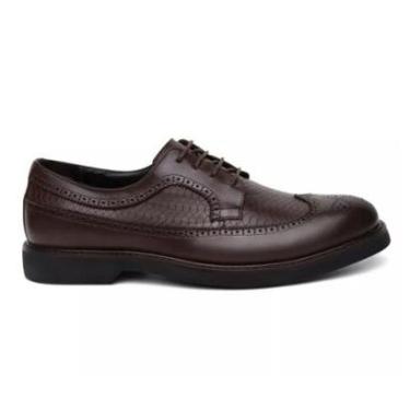 Imagem de Sapato Social Croco Brogue Centuria Italiano Couro Cafe-Masculino