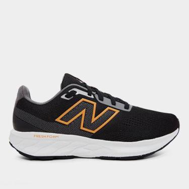 Imagem de Tênis New Balance Fresh Foam 520 V9 Masculino, Preto, Laranja, 40