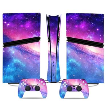 Imagem de Adesivo de película compatível com console digital PS5 Pro, decalque de vinil, capa decorativa para controle sem fio (rosa vermelha)