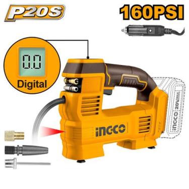 Imagem de Compressor de Ar 160Psi 20V à Bateria INGCO P20S Automotivo, P20S, CAC