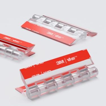 Imagem de 4 dobradiças de acrílico, sem necessidade de cola, autoadesivo, acrílico de plástico transparente 75 mm - pacote com 4, (2 61/162.6 cm)