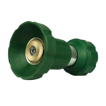 Imagem de H2O funciona com bocal de metal resistente estilo bombeiro pulverizador, bico de jardim de água sólida, de pulverização macia para regar gramado ou flores de jardim a fluxo de água potente para limpeza de deck de lavagem de garagem