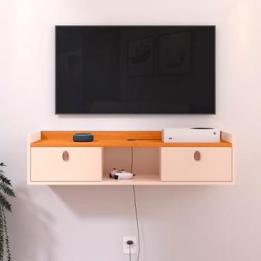 Imagem de Racks e Estantes para TV e Som Home Sala Vegas com 2 Portas e Puxador (Off White/Cinamomo)