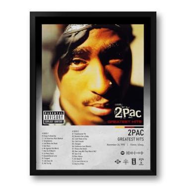 Imagem de Quadro com Moldura Spotify Álbum Greatest Hits 2 Pac - Tam. 33x43cm