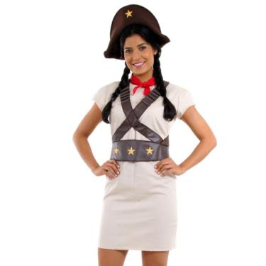 Imagem de Fantasia Junina Maria Bonita Adulto Cangaceira com Chapéu