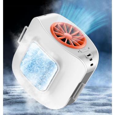 Imagem de Ventilador de cintura portátil com placa de resfriamento gelado, ventilador pessoal de pescoço de viagem 10.000 mAh recarregável, fluxo de ar forte de 13500 RPM ventiladores corporais de ar