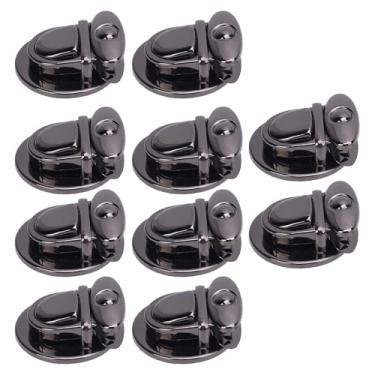 Imagem de Preso do Fecho de Trava de Trava de Pato Conjunto de Língua de Pato para Bolsa Bolsa Prateada Preto