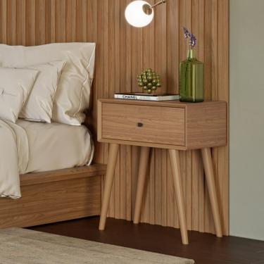 Imagem de Mesa De Cabeceira Com 01 Gaveta Retrô 67X50Cm Nature Dalla Costa Freijó/Madeirado