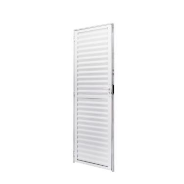 Imagem de Porta De Alumínio Palheta 210x80cm Batente 4cm Cristal Ramassol Branco