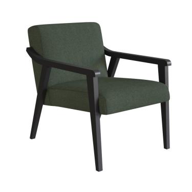 Imagem de Poltrona Estofada Flavia Preto/algodão