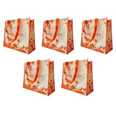 Imagem de Bolsa Ecologica Ecobag Kit 5 Uni Retornavel Dobravel Mercado Compras Casa