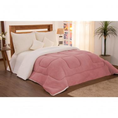 Imagem de Edredom Coberdrom Queen Sherpa Pele De Carneiro E Soft Rose