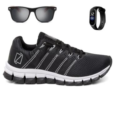 Imagem de Kit Tênis Esportivo Para Academia Corrida Confortável e Leve + Relógio Digital e Óculos - Preto/41