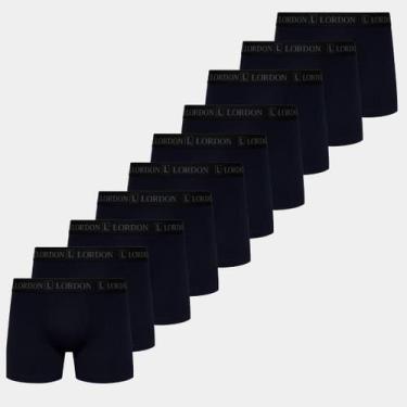 Imagem de Kit 10 Cuecas Boxer Plus Size Microfibra Preta Confortável - Lordon, X