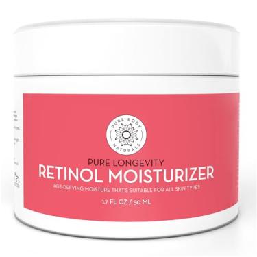 Imagem de Pure Body Naturals Hidratante De Retinol, 1,7 Oz - Creme Para O Rosto, Anti-Idade, Rugas E Linhas Dos Olhos Com Ácido Hialurônico, Manteiga Karité Óleo Jojoba