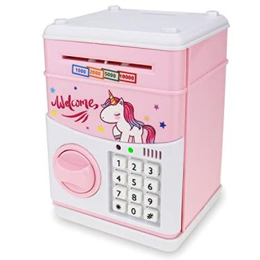 Imagem de YOEGO Cofrinho Eletrônico Infantil Com Senha Mini Caixa Para Meninos E Meninas De 3 A 14 Anos (Unicórnio Rosa)
