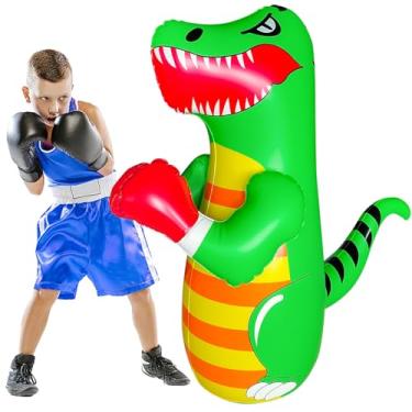 Imagem de OLNIEZZL Saco De Pancadas Inflável 47" Para Crianças 3 A 8 Anos, Boxe, Dinossauro, Presentes Aniversário, Brinquedos Esportivos Meninos E Meninas, Atividades Ao Ar Livre, Jogos Quintal, Novo