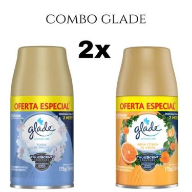 Imagem de Combo Odorizador de Ambiente Glade Refil Automatic 269ml, Azul/Laranja