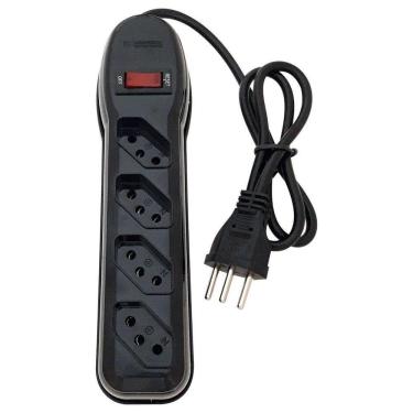 Imagem de Filtro De Linha Circuit Breaker 4 Tomadas Pp 3x0,75 1m Preto