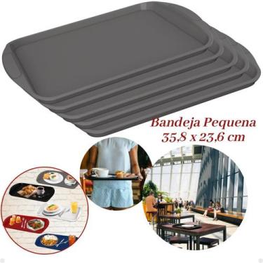 Imagem de Kit com 24 Bandejas Multiuso Retangular 35,8x23,6 Resistente Restauran
